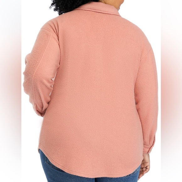 NWT Wonderly Belk Women’s Plus Size Long Sleeve Terry Shacket Dull Rose Size 1X - Picture 3 of 4